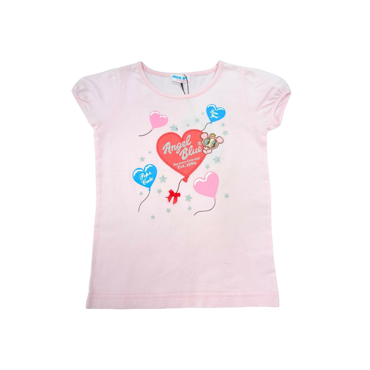 Angel Blue Pink Heart Baby Tee