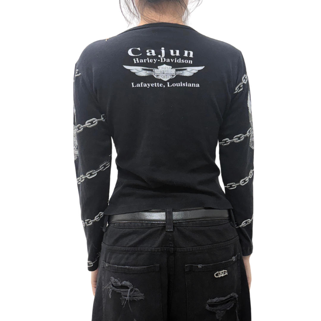 Harley Davidson Black Long Sleeve Top