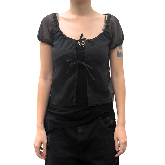 Miss Sixty Black Mesh Top