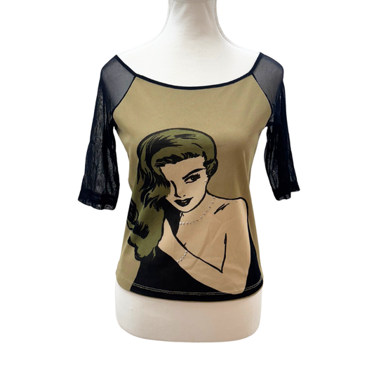 Preziosa Beige Lady Mesh Top