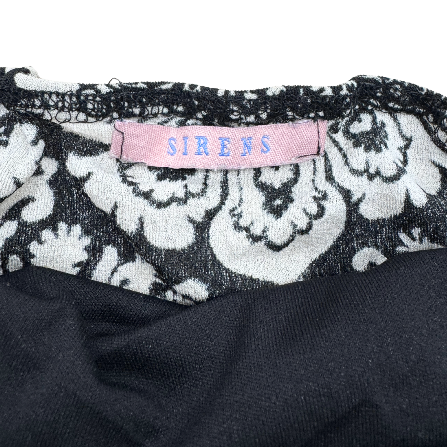Sirens Black White Floral Halter Top