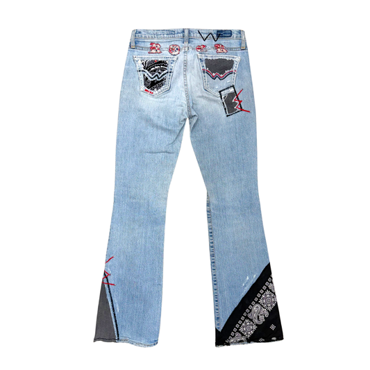 Adriano Goldschmied Bandana Patchwork Flare Jeans