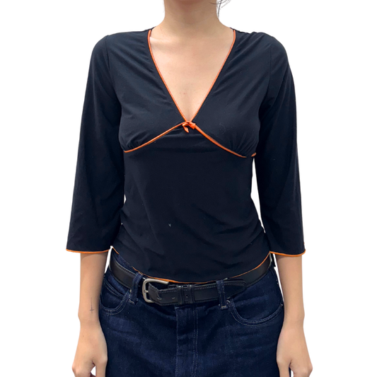 Club Soda Black Long Sleeve Top