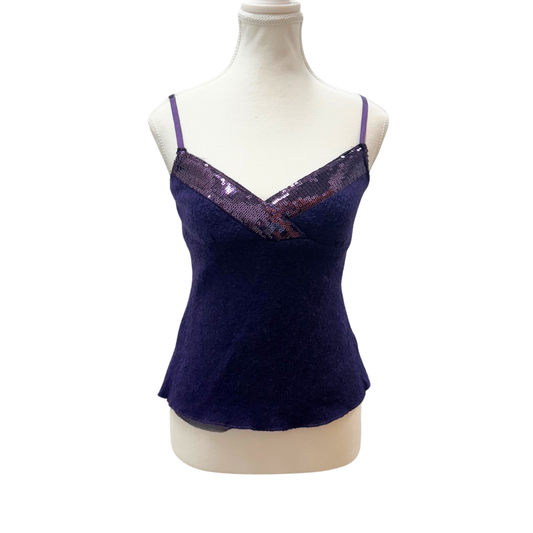 Purple Sequin Knitted Cami