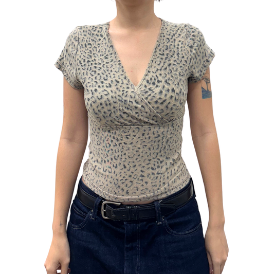 Diamond's Gray Leopard Print Top