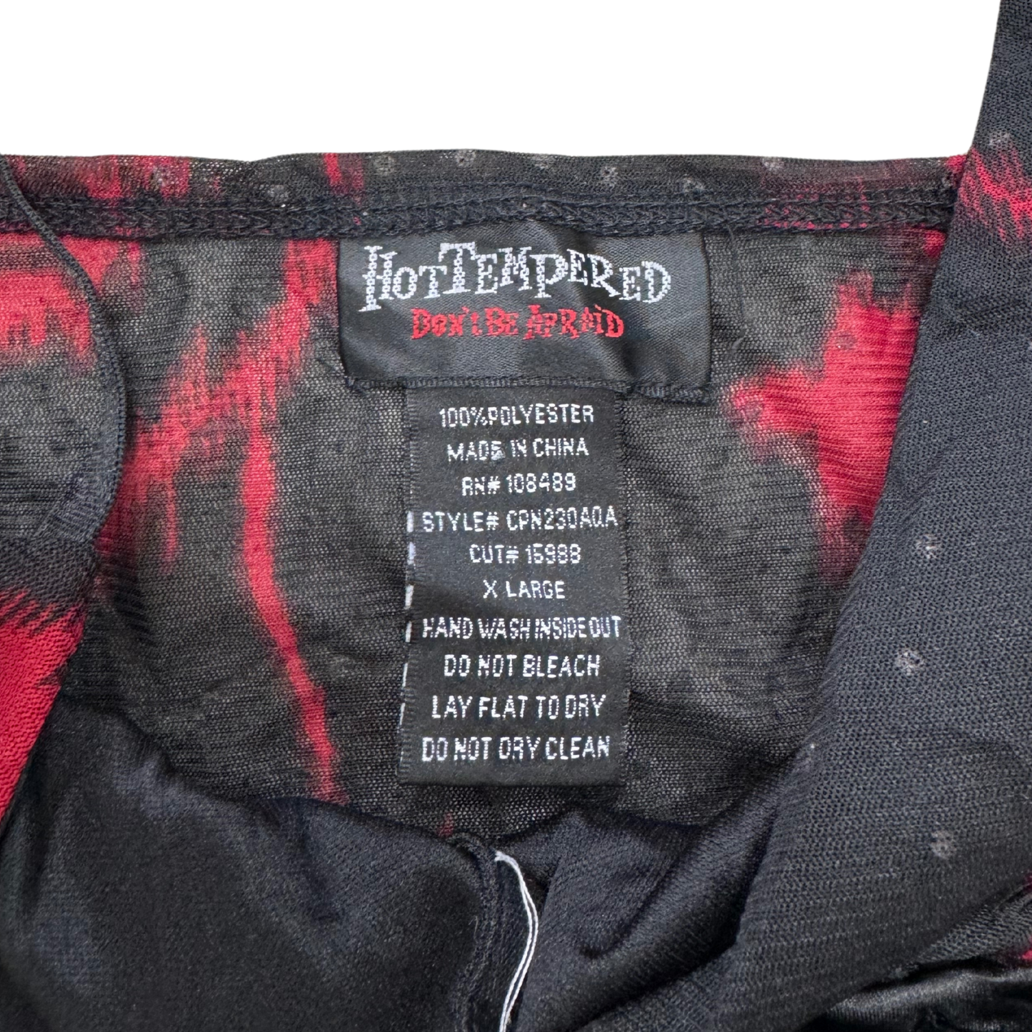 Hot Tempered Black Red Floral Cami