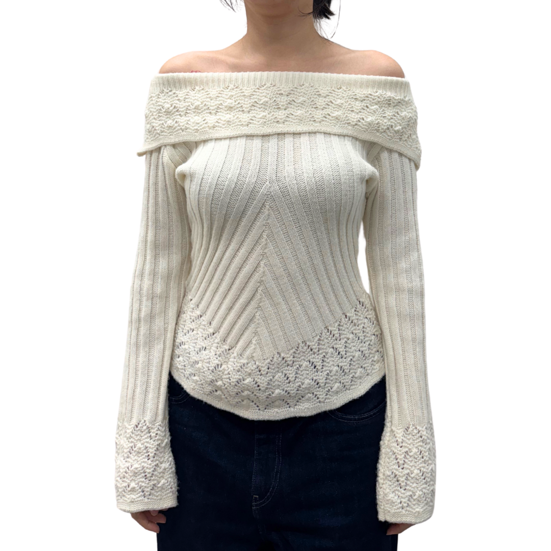 Sharagano White Sweater