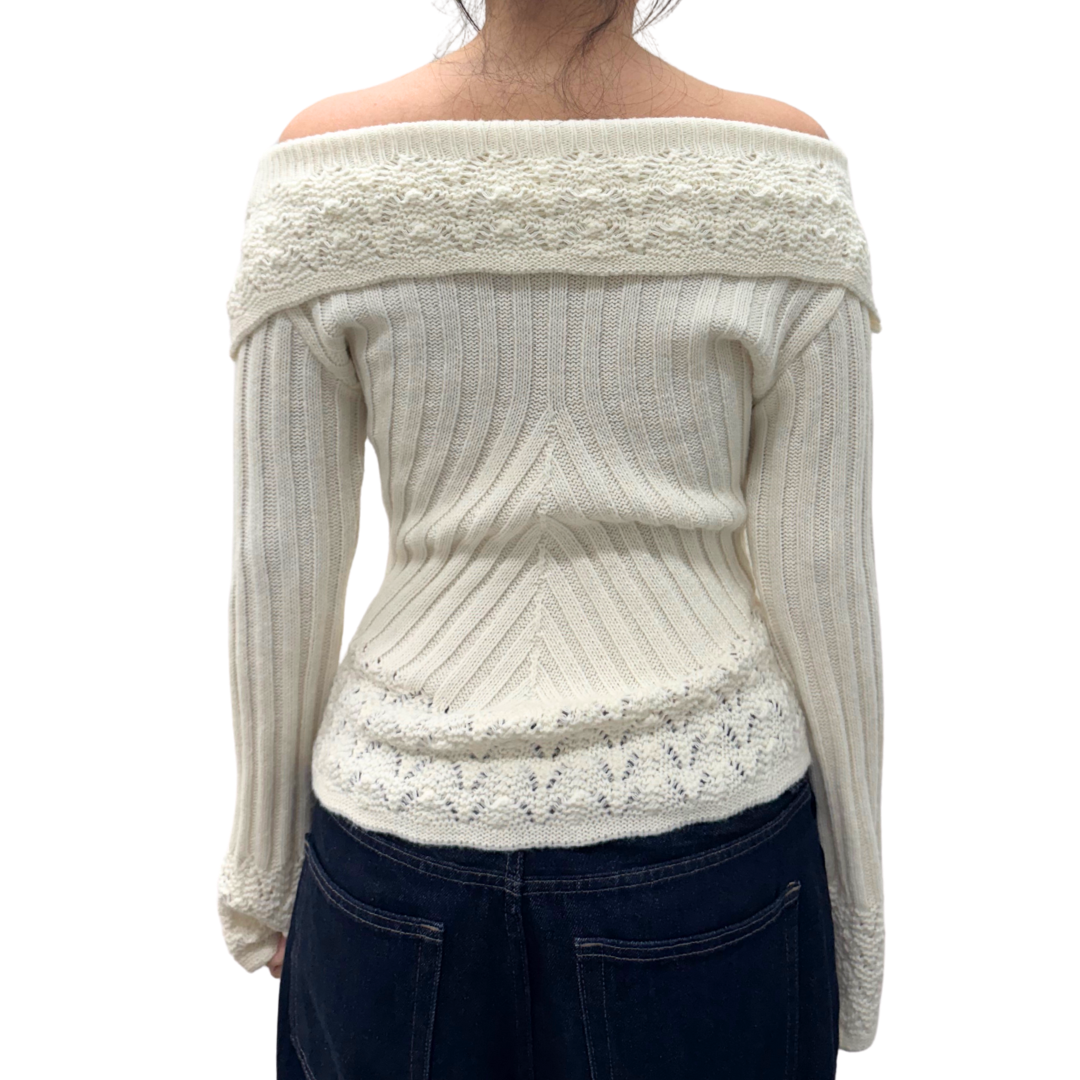 Sharagano White Sweater