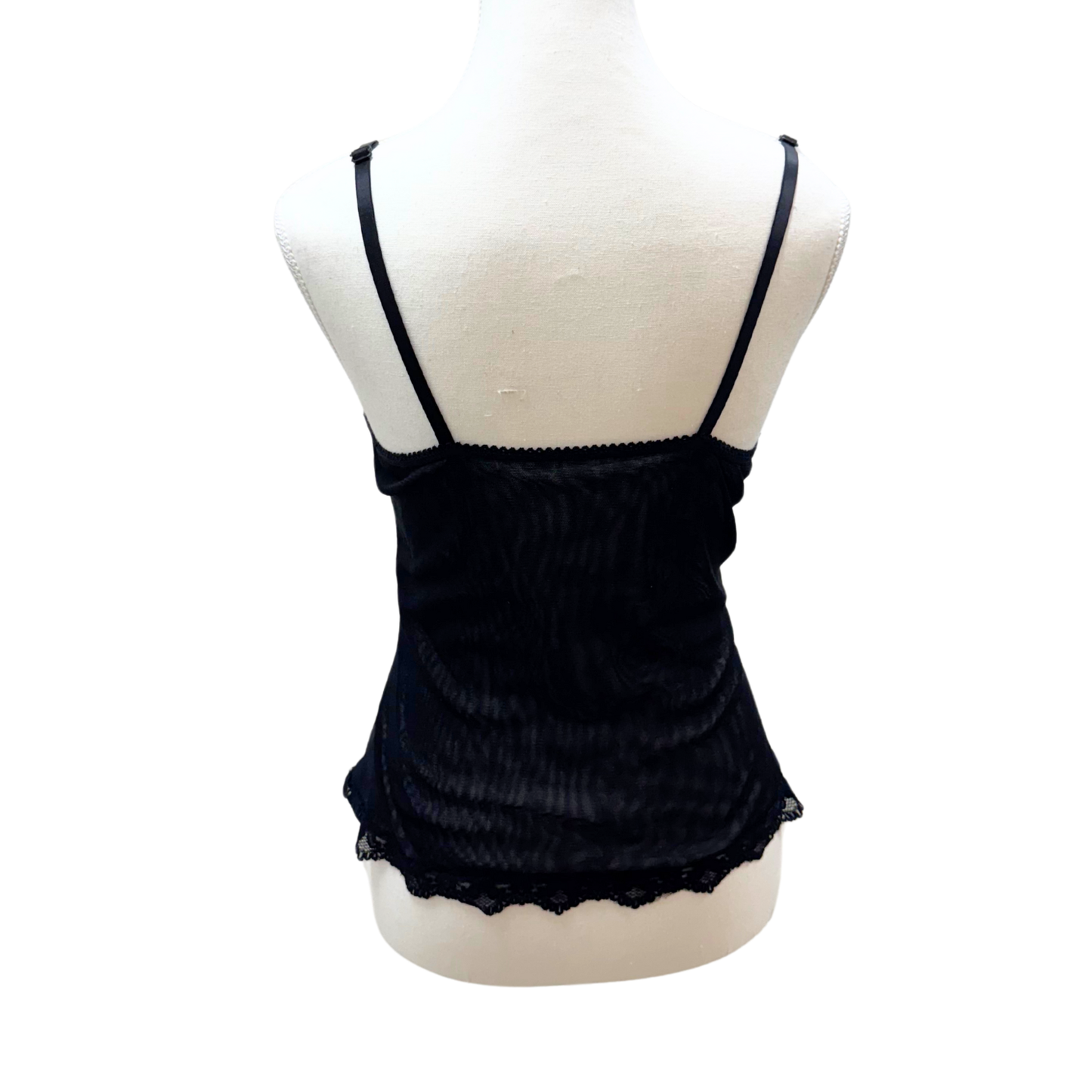 Orange Black Lace Mesh Cami