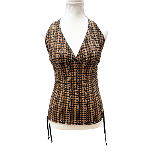 Kiah Brown Satin Halter Top