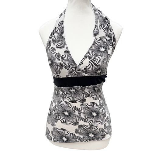 Dynamite White Floral Halter Top
