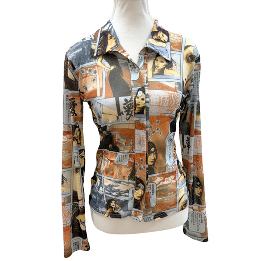 Bamboo Japanese Manga Button Up Shirt
