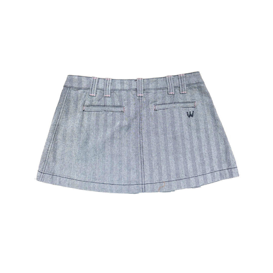 Waxy Gray Pleated Mini Skirt