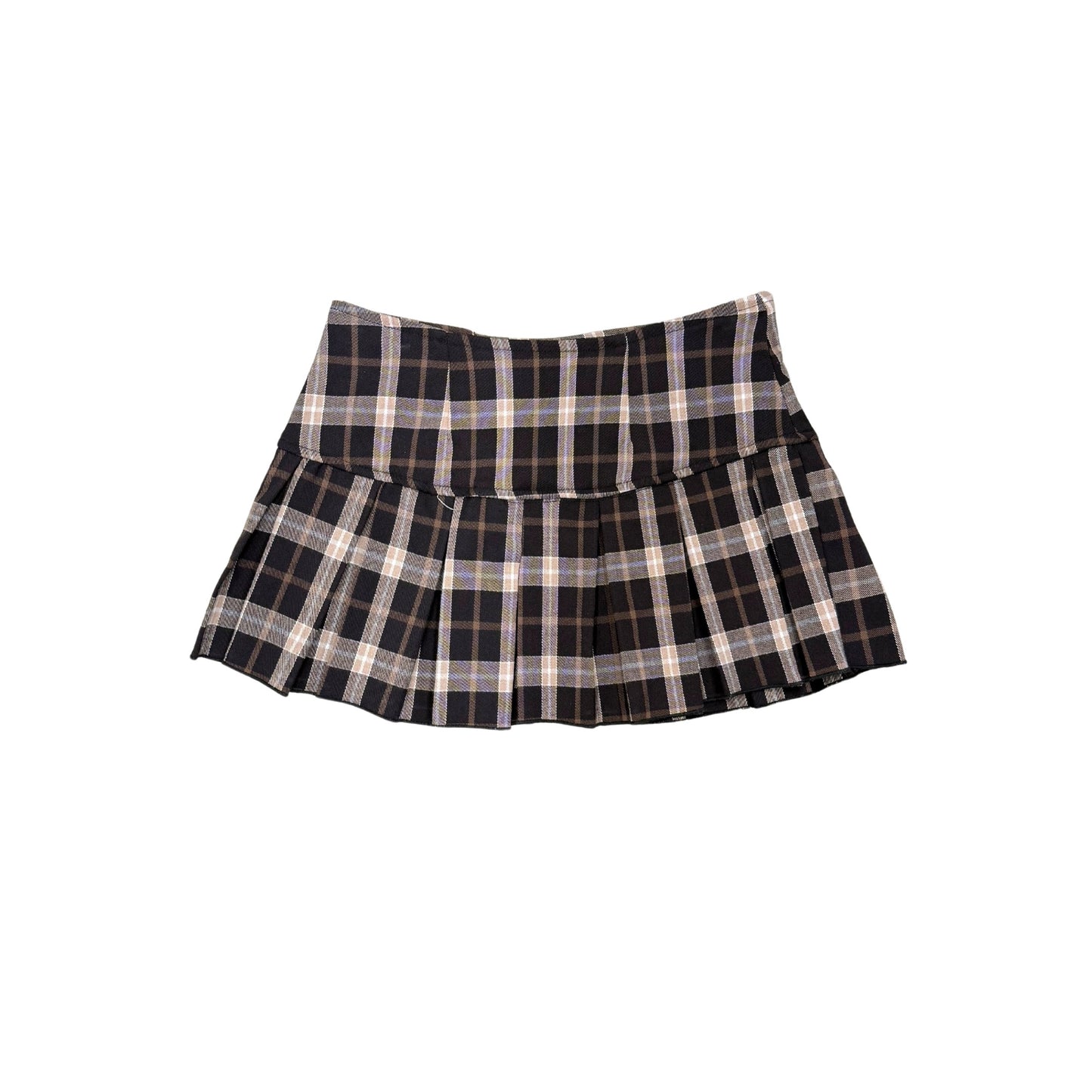 Greenwich Village Brown Plaid Mini Skirt