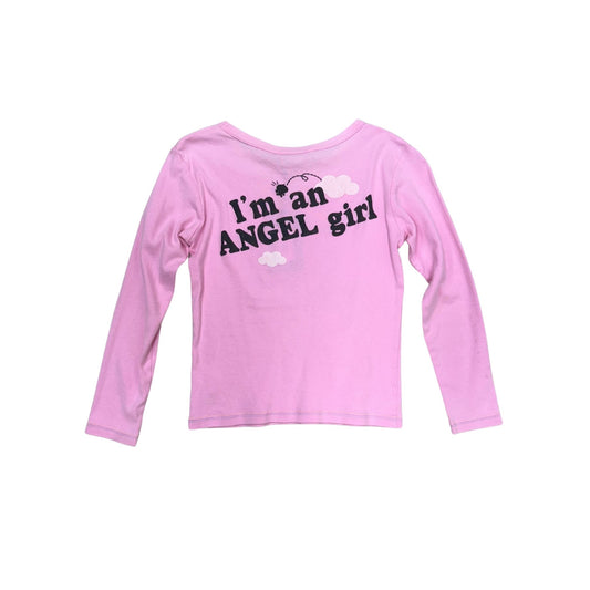 Angel Blue Pink Casual Standard Long Sleeve Top