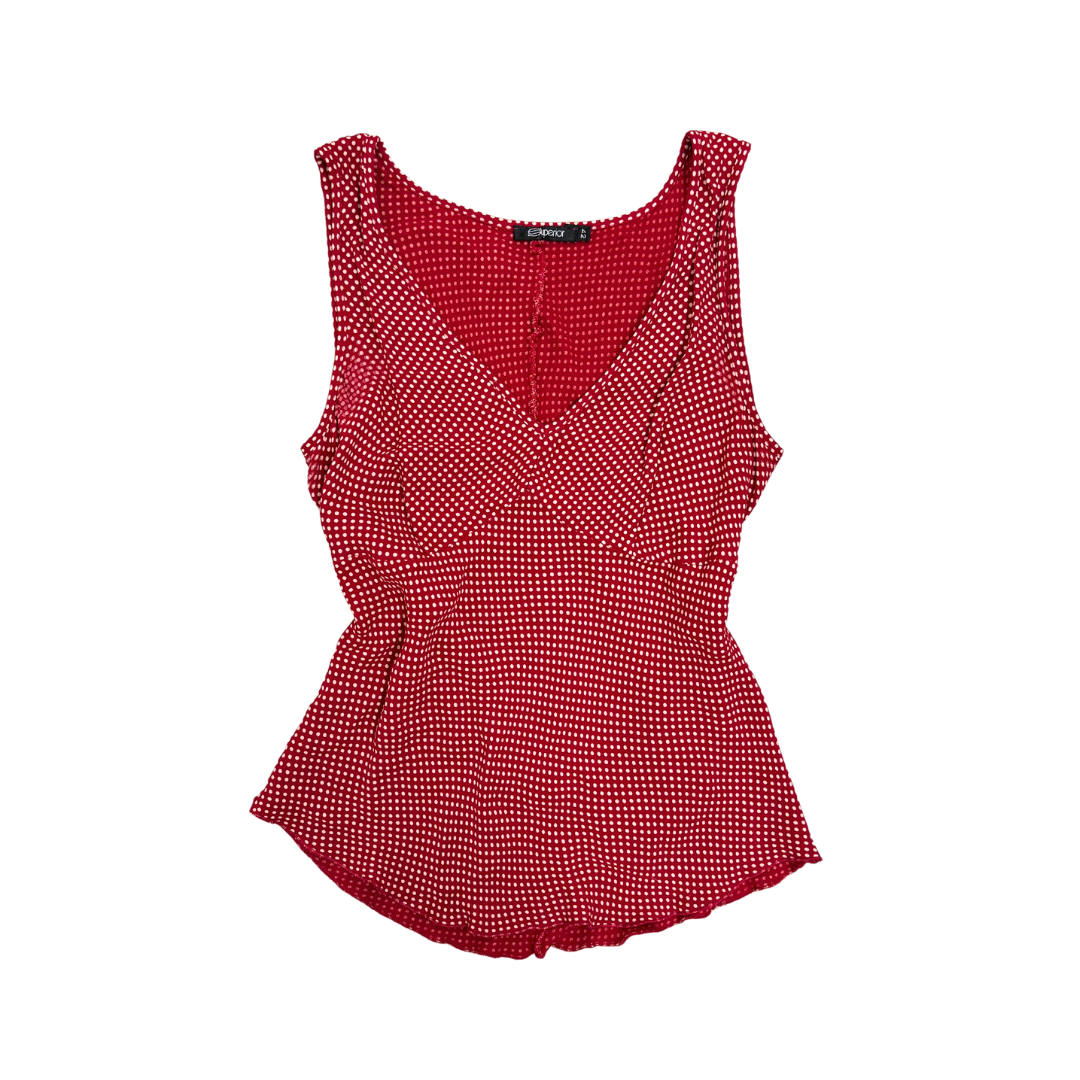 Superior Red Polka Dot Tank Top