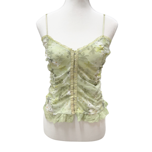 Sakura Green Floral Corset Cami