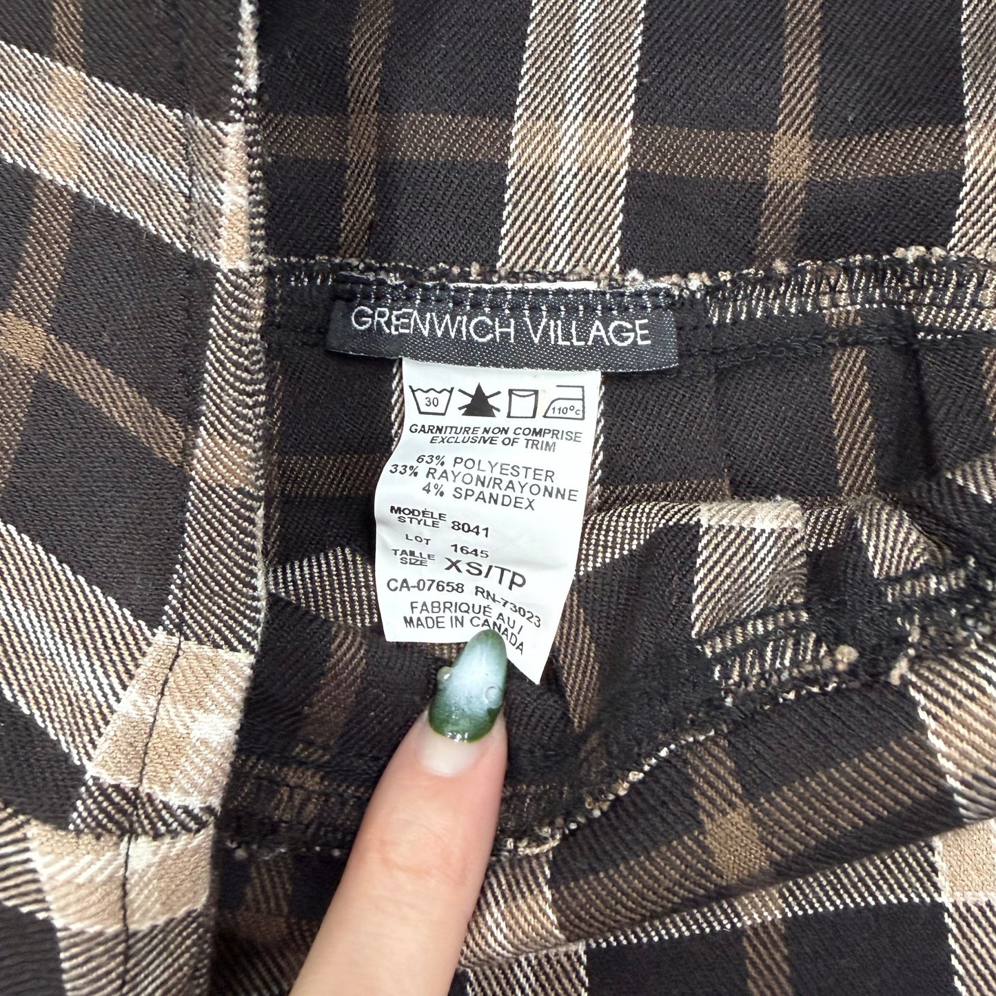 Greenwich Village Brown Plaid Mini Skirt