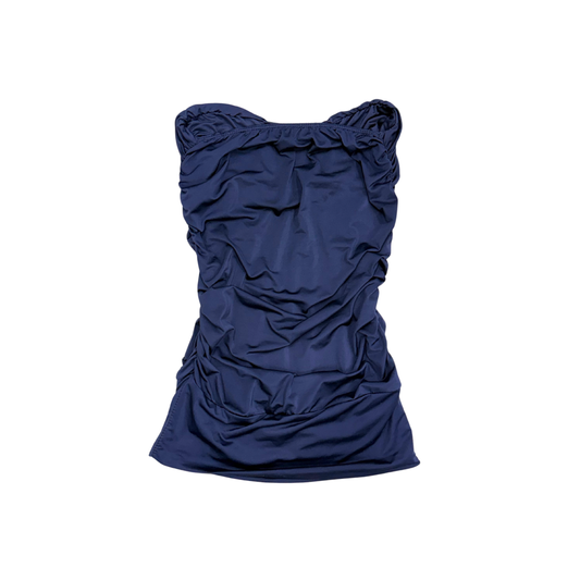 Navy Studded Strapless Top