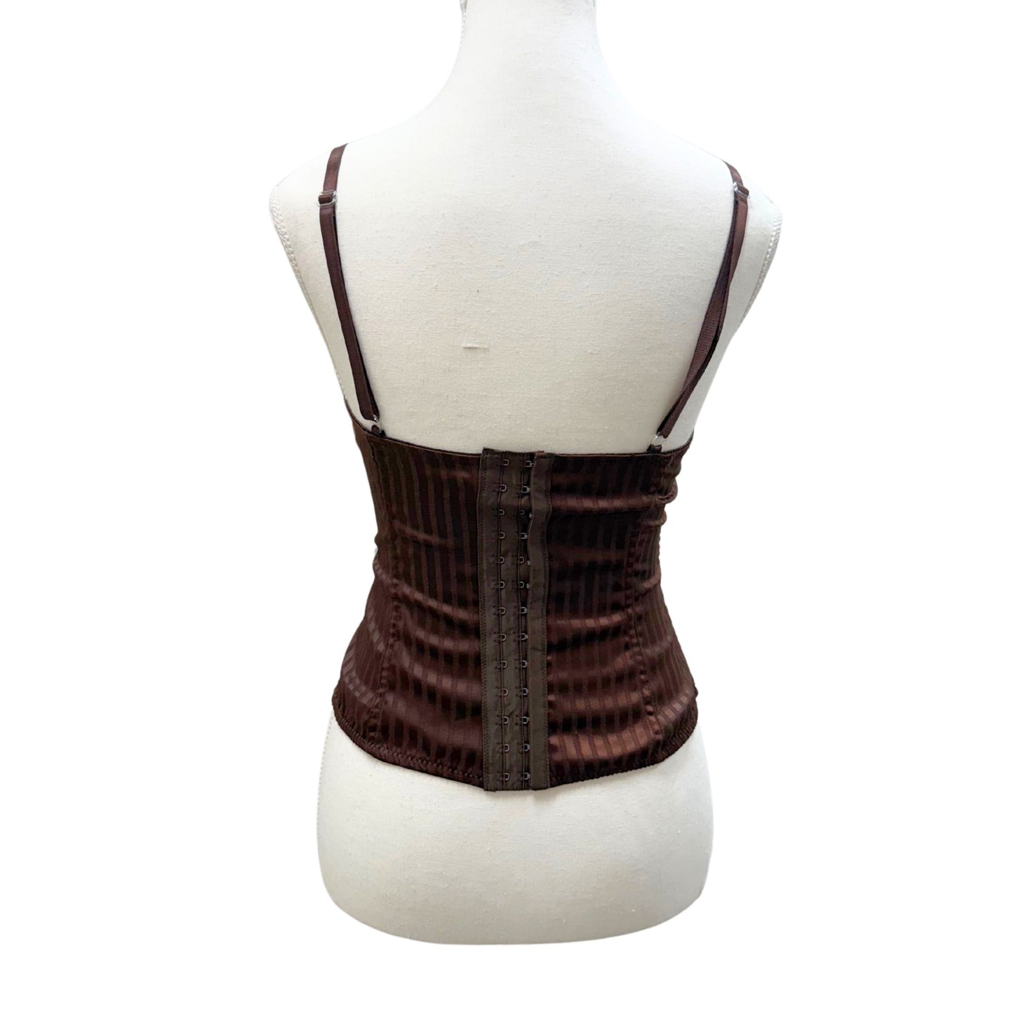F&2 Brown Striped Bustier Corset Cami