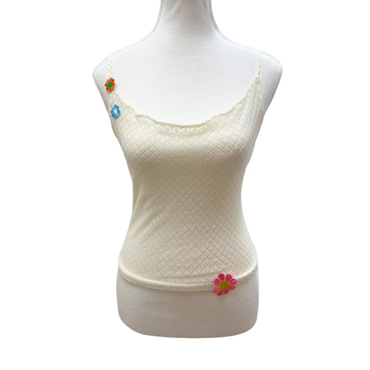 Occhi Verdi White Lace Mesh Cami
