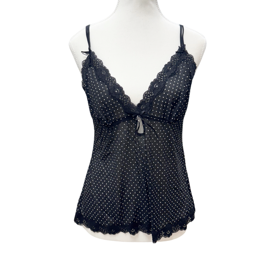 La Vie en Rose Black White Polka Dot Cami