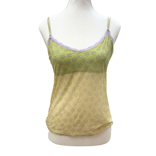 Cosabella Green Purple Floral Mesh Cami