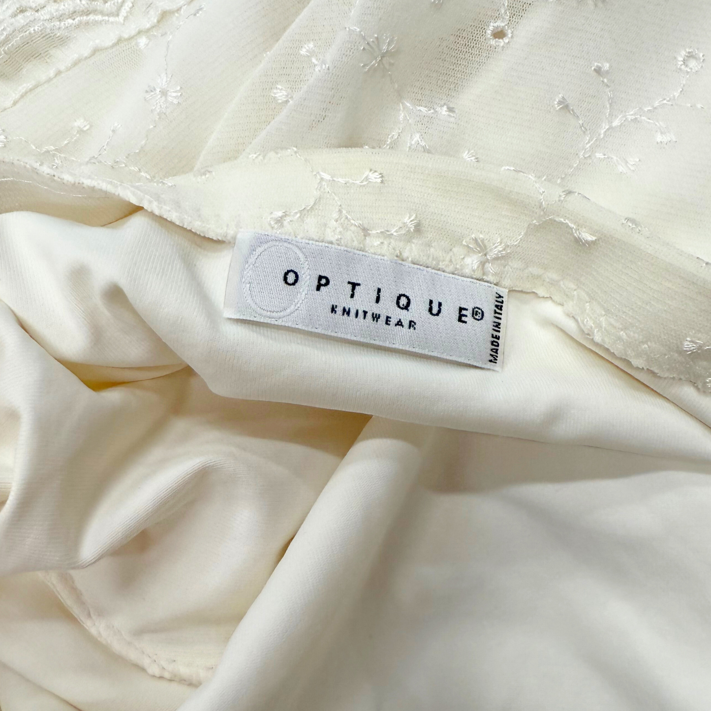 Optique White Asymmetrical Midi Skirt