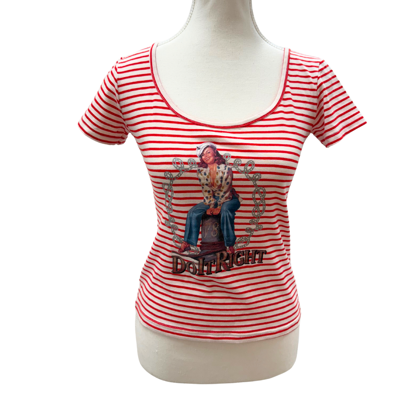 KI.ENY Red Striped Sailor Graphic Tee