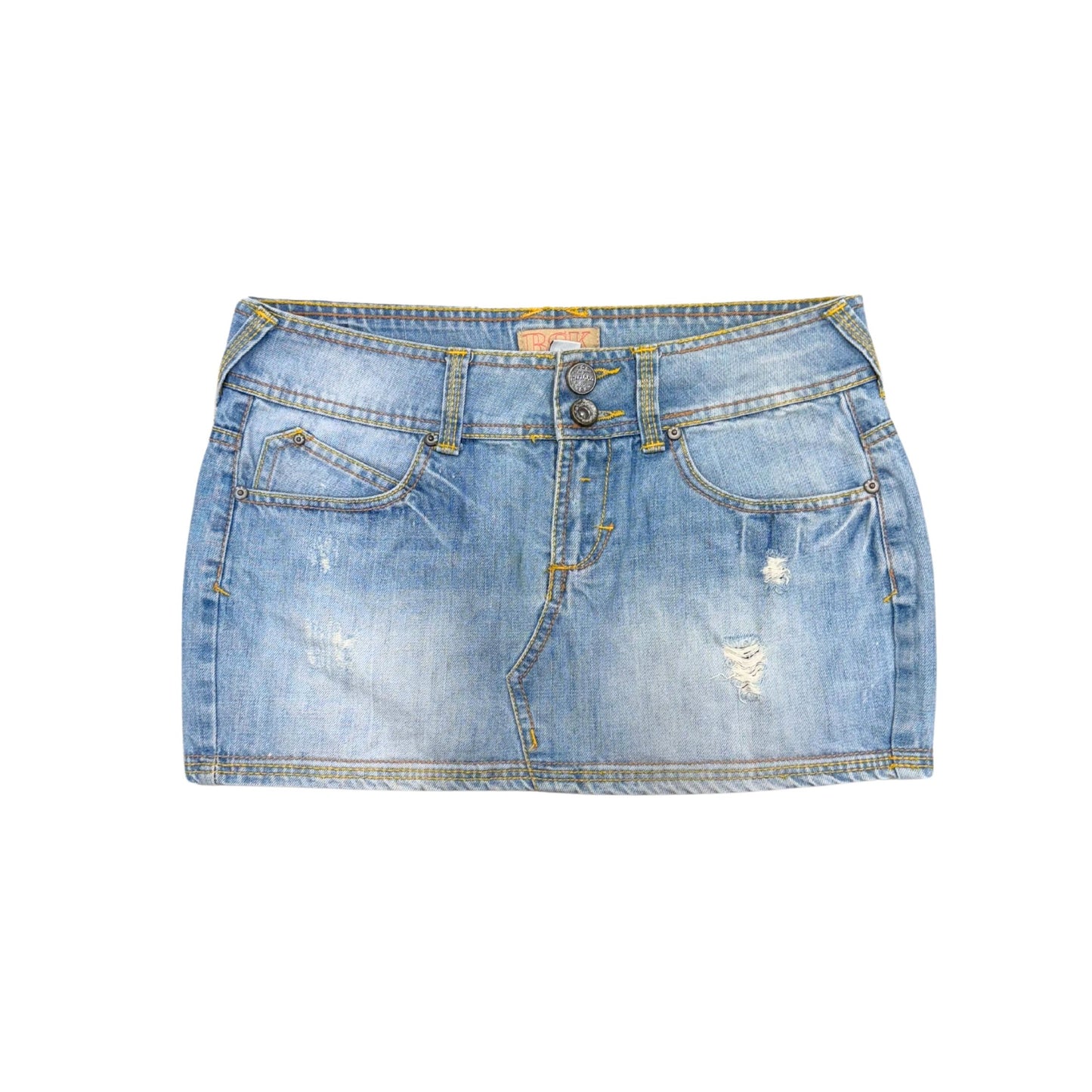 Bershka Light Washed Denim Mini Skirt
