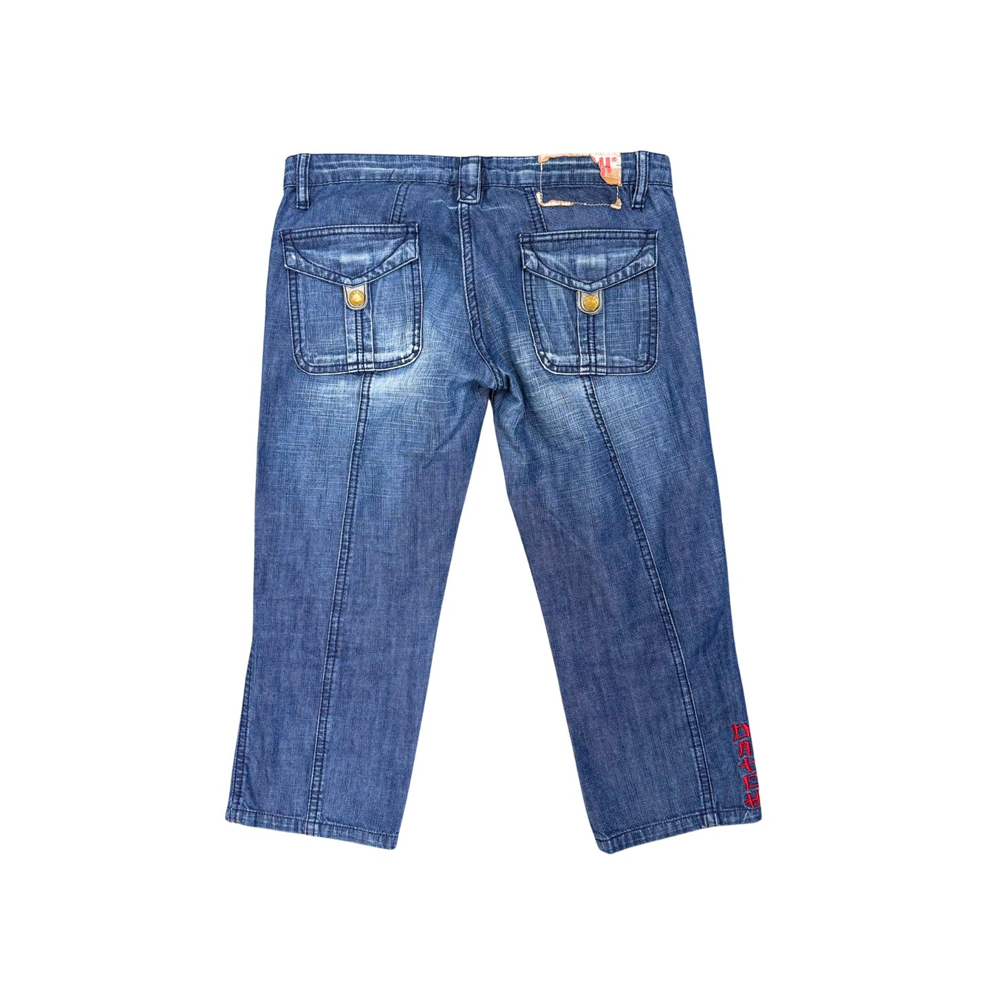 Datch Embroidered Denim Capri