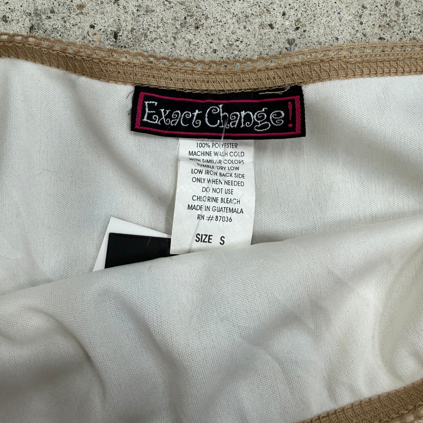 Exact Change Beige Floral Midi Skirt
