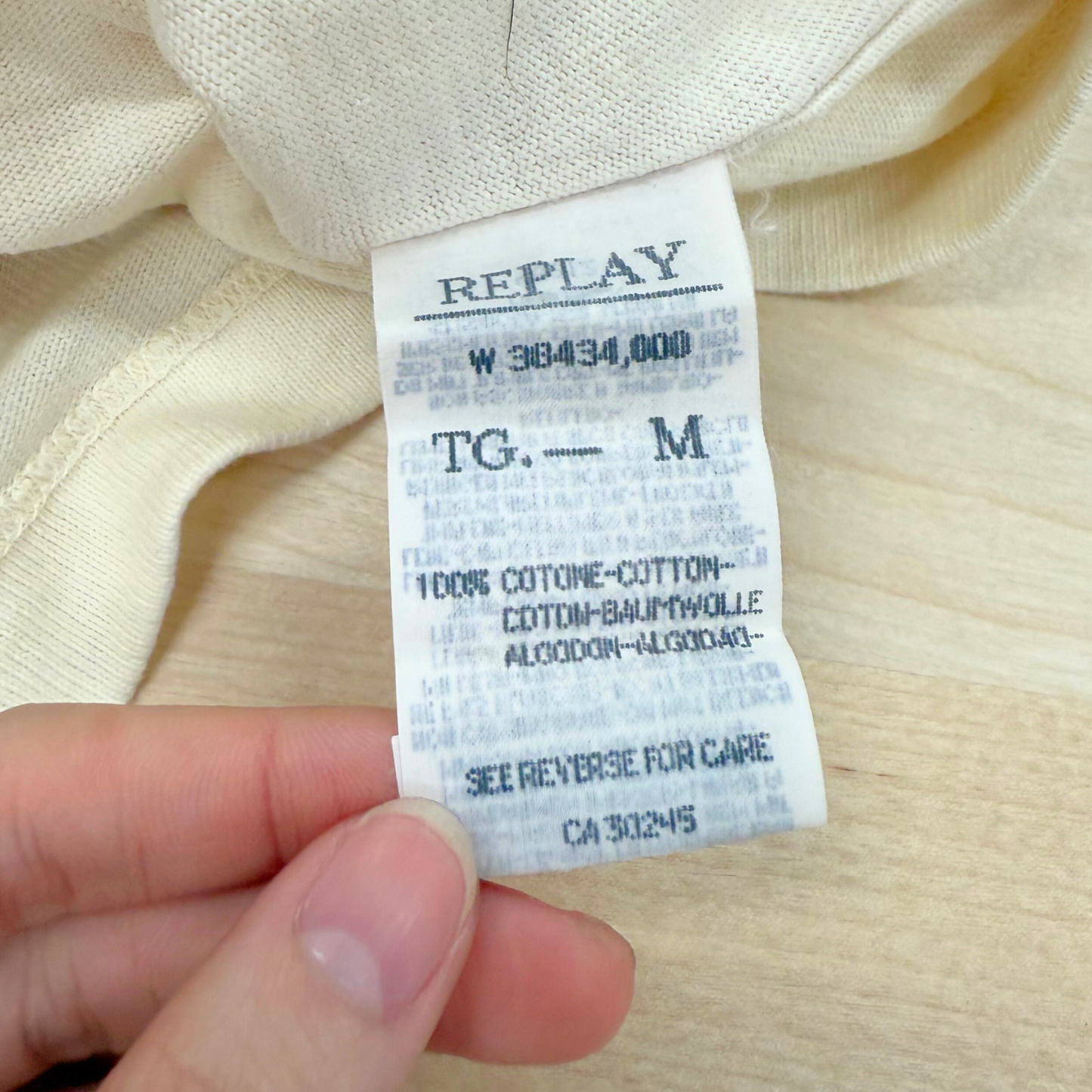 Replay Cream Graphic Tee