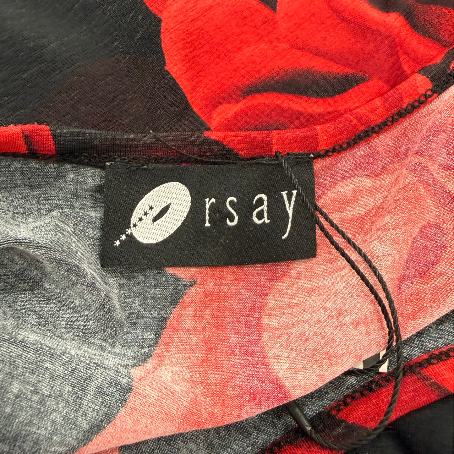 Orsay Red Floral Long Sleeve Top