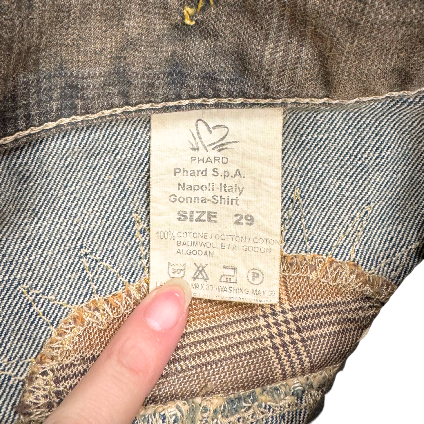 Phard Denim Pleated Mini Skirt