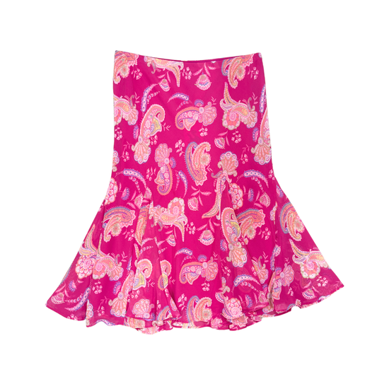 Chaps Pink Paisley Midi Skirt