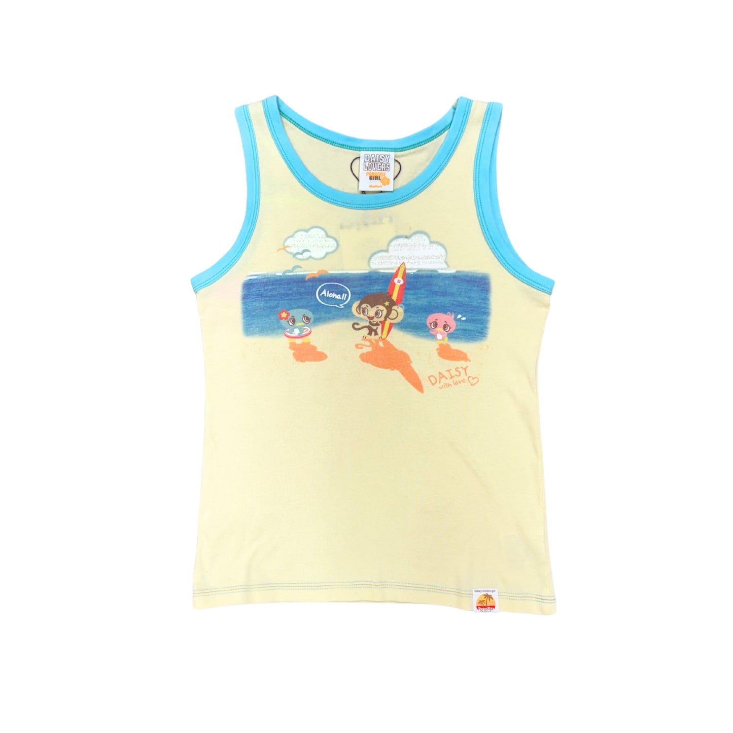 Daisy Lovers Aloha Yellow Tank Top