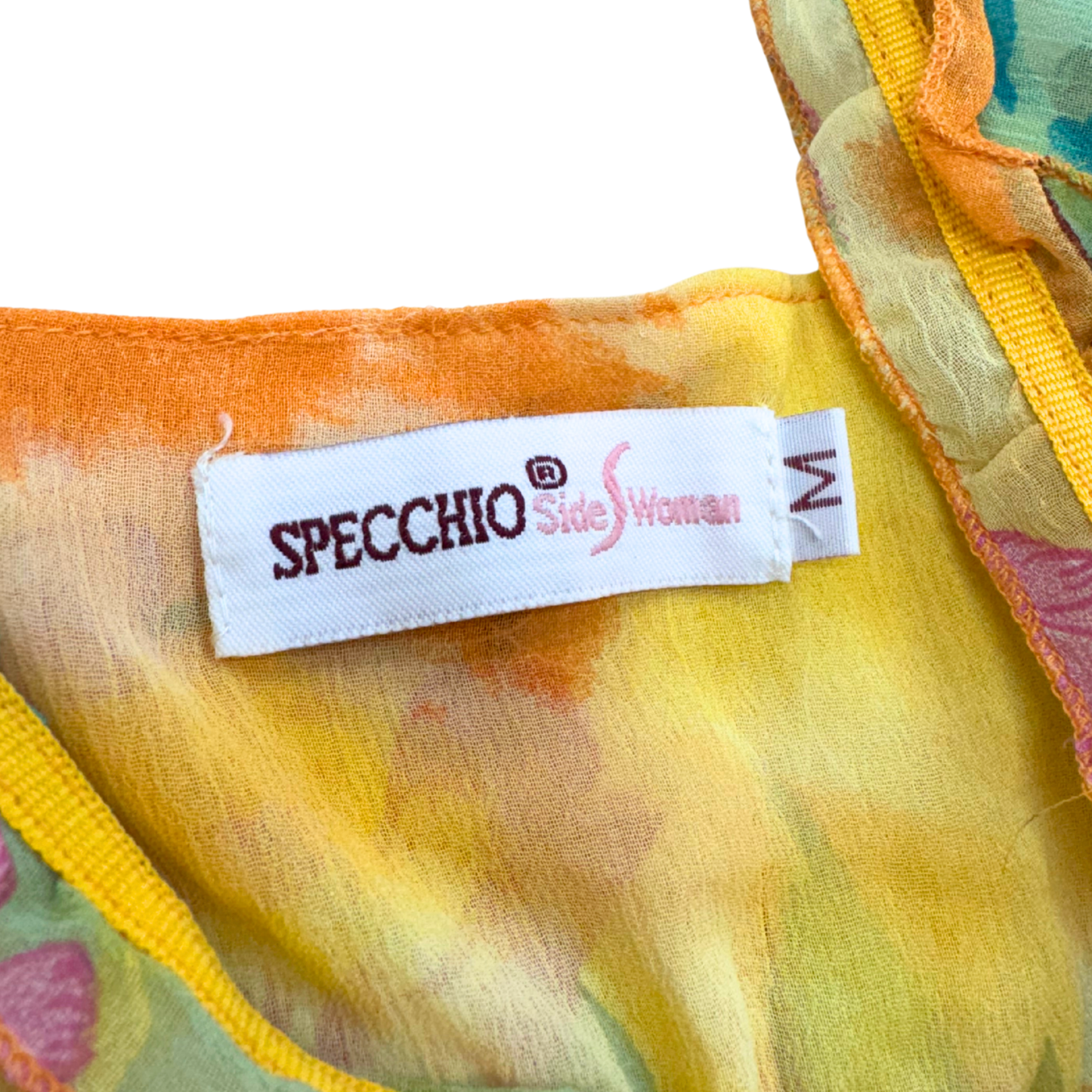 Specchio Orange Floral Mesh Cami