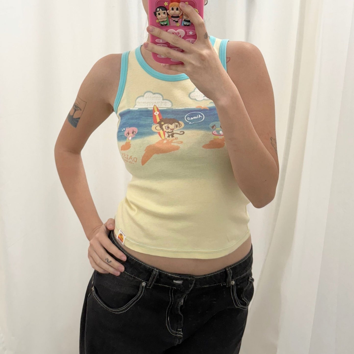 Daisy Lovers Aloha Yellow Tank Top