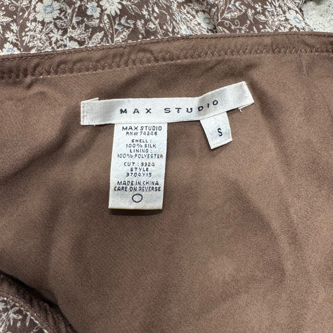 Max Studio Brown Floral Midi Skirt