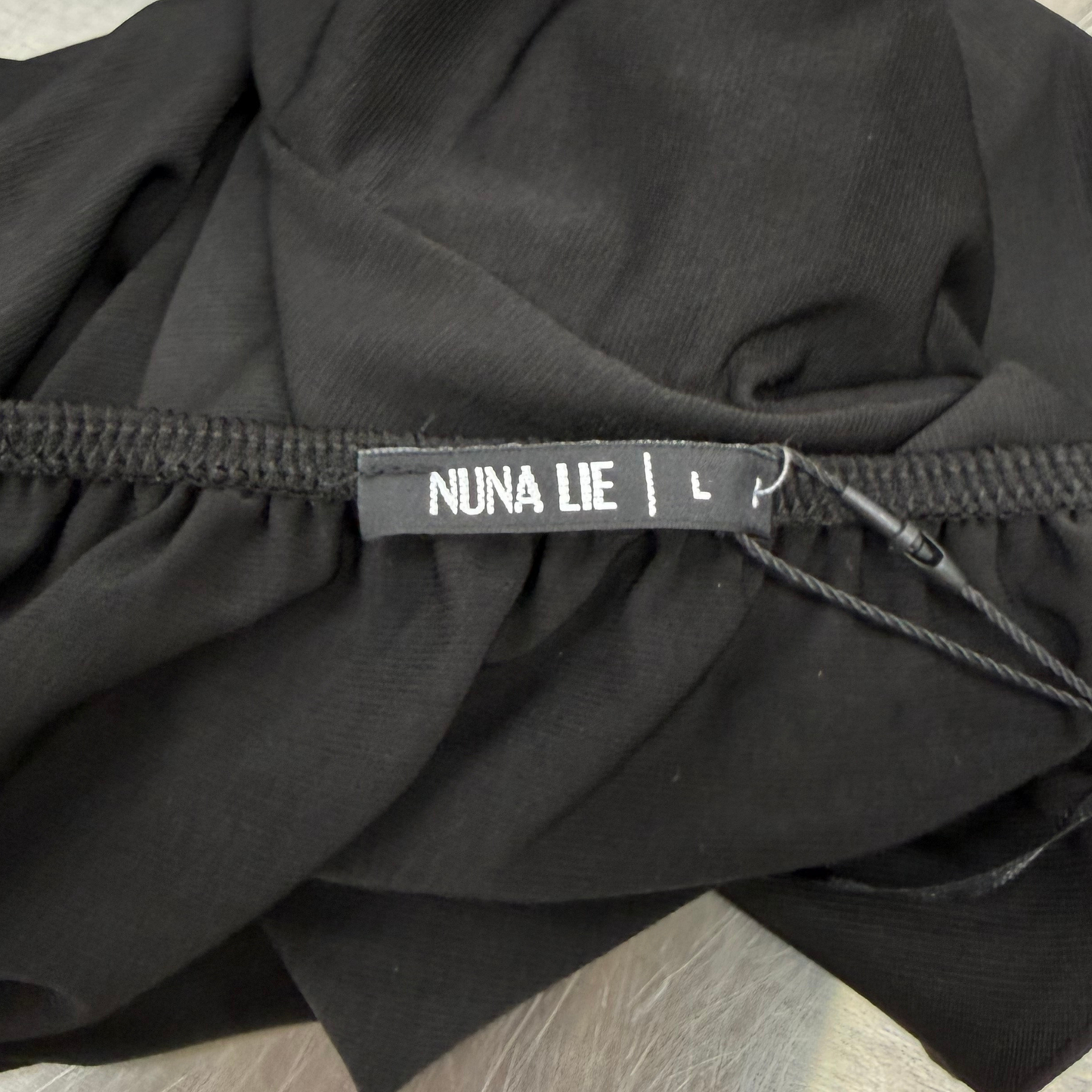 Nuna Lie Black Cowl Neck Halter Top