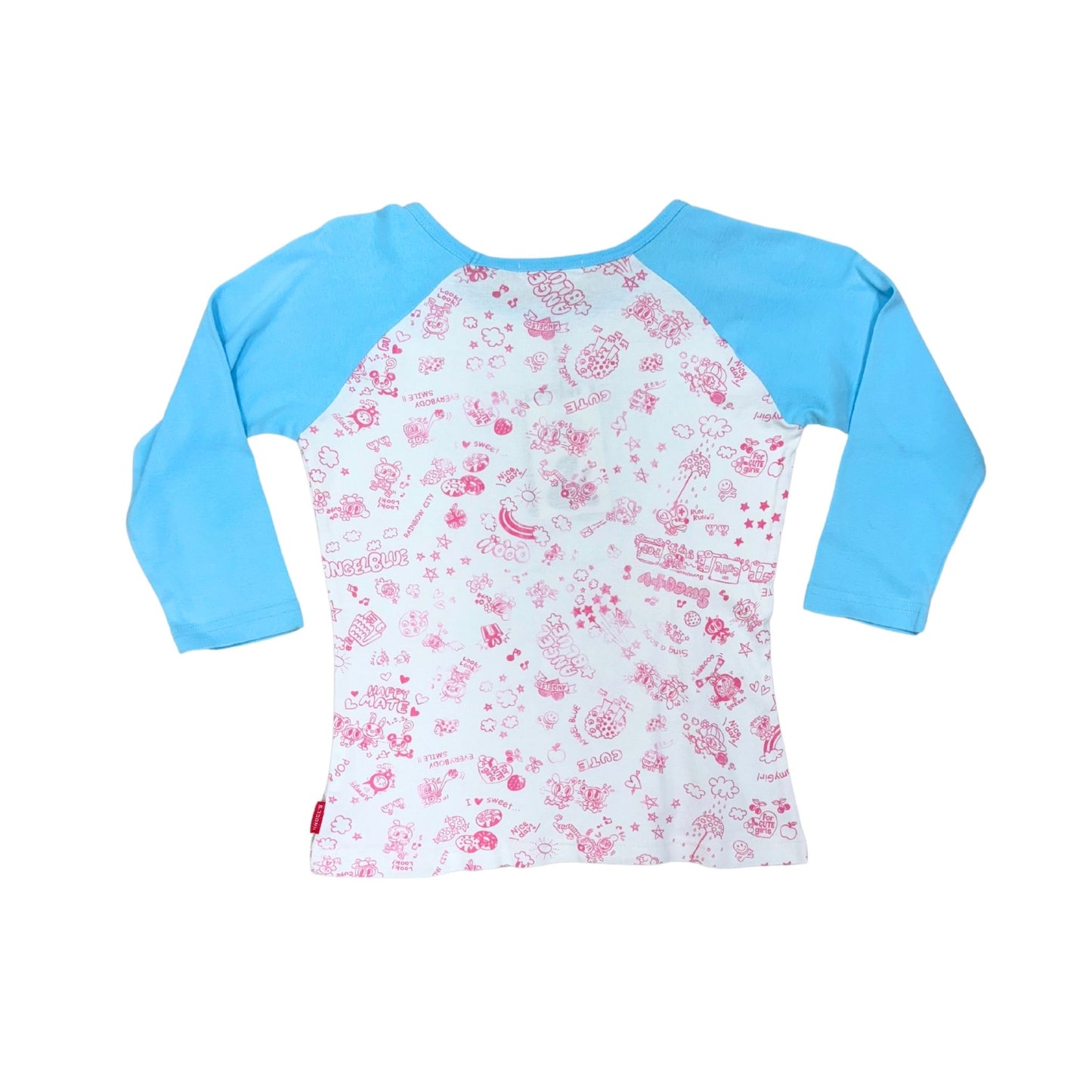 Angel Blue White Blue Long Sleeve Top