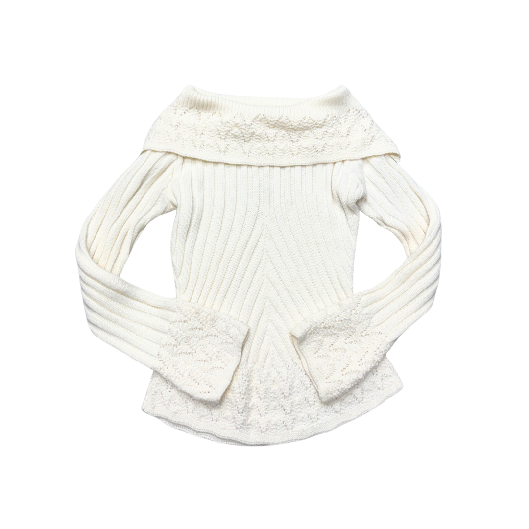 Sharagano White Sweater
