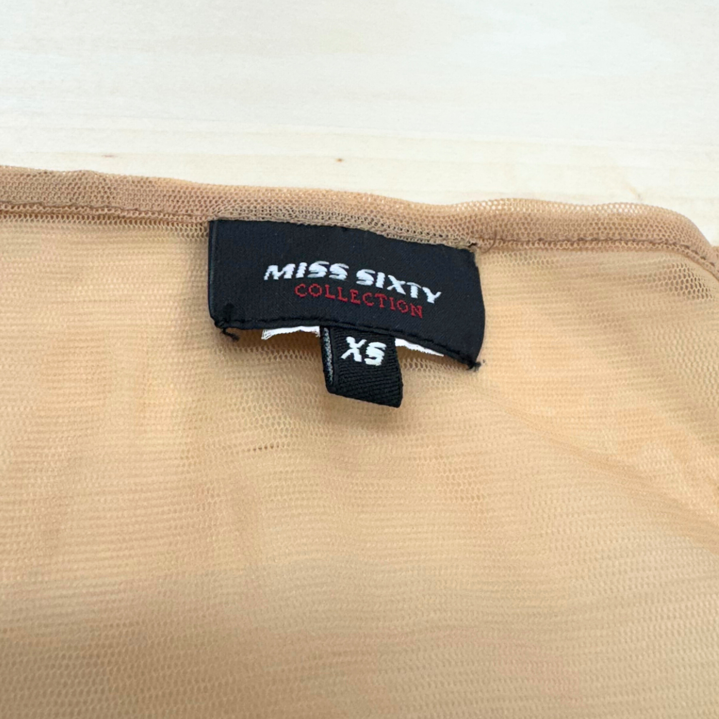 Miss Sixty Tan Sequin Mesh Tank Top