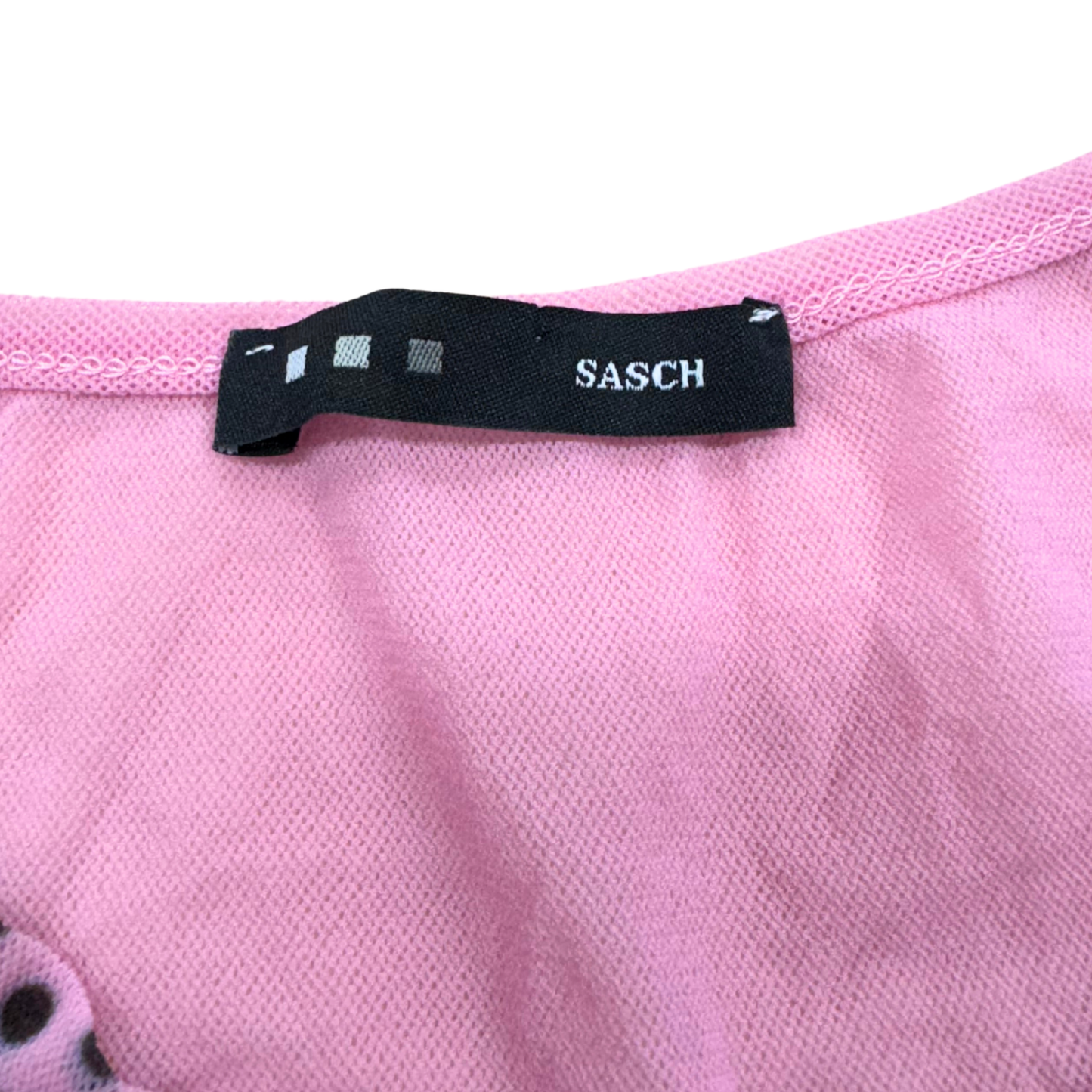 Sasch Pink Cherry Polka Dot Mesh Cami