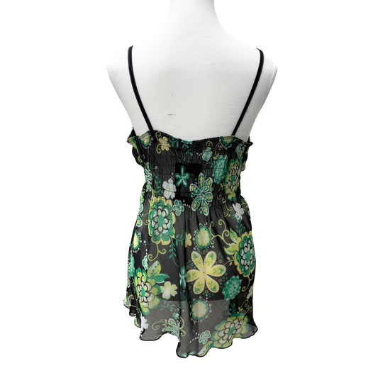 Metraz Black Green Floral Cami