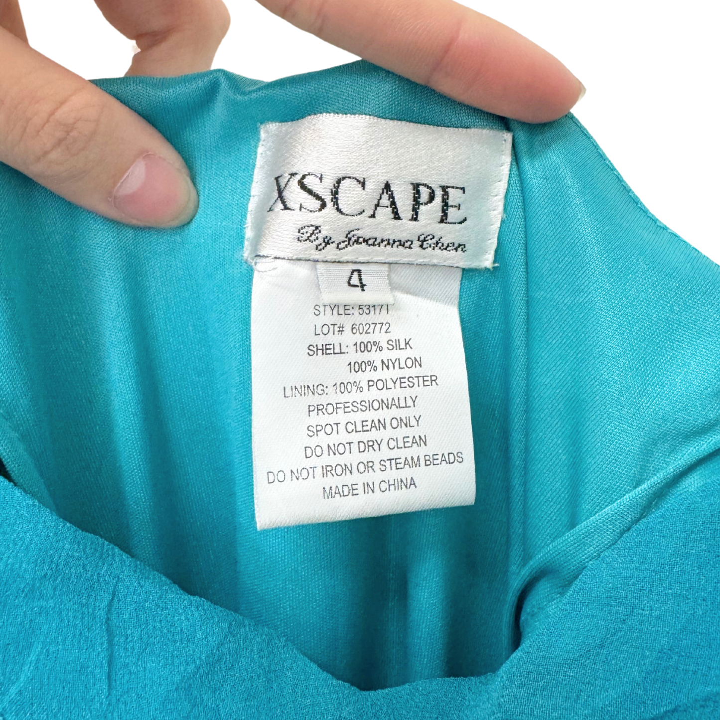 XSCAPE Blue Beaded Maxi Dress