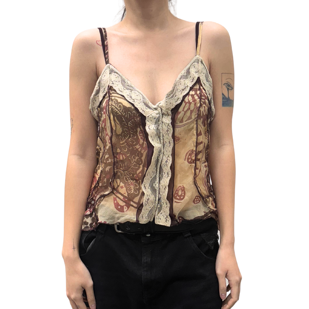 Sonia Fortuna Beige Mesh Cami