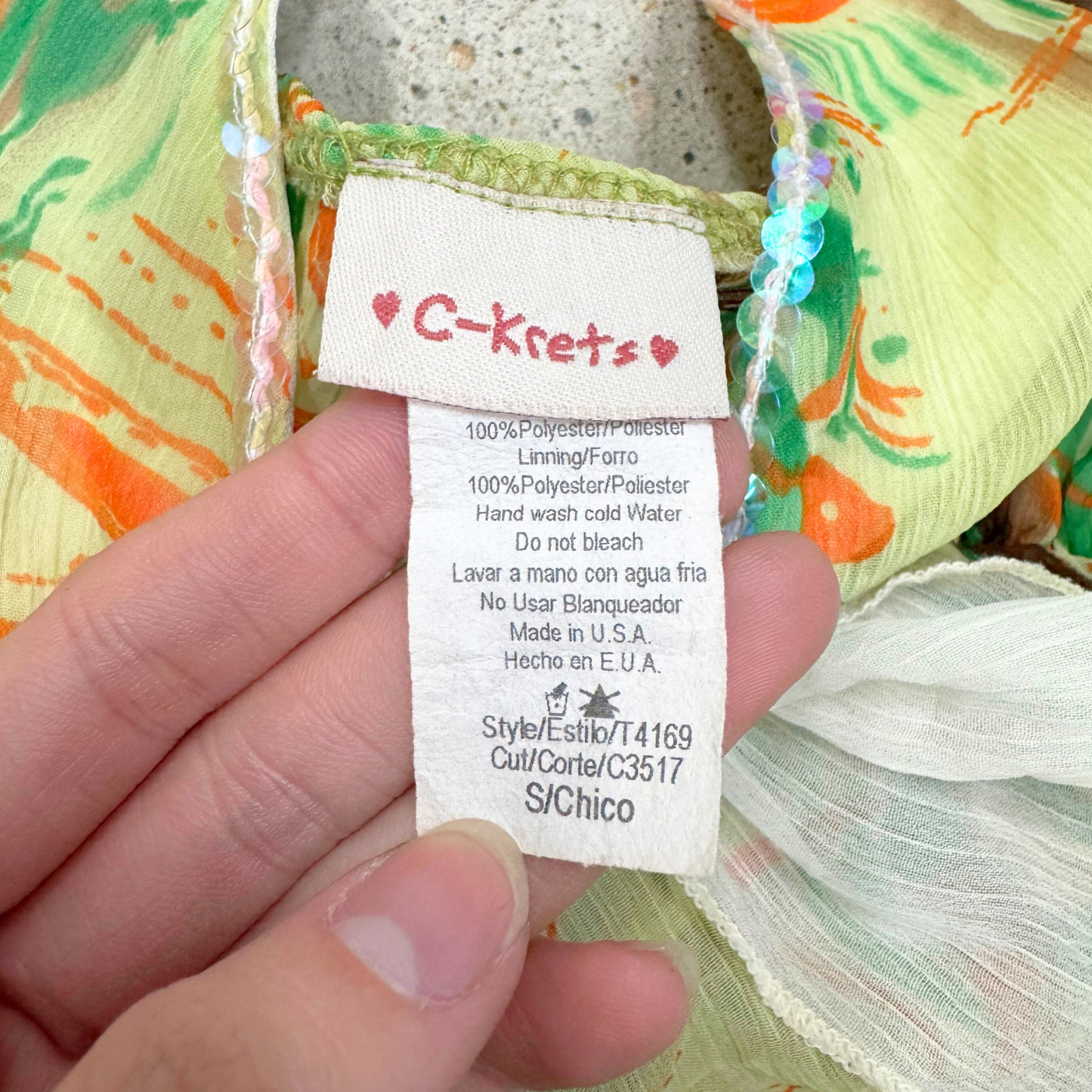 C-Krets Green Sequin Cami