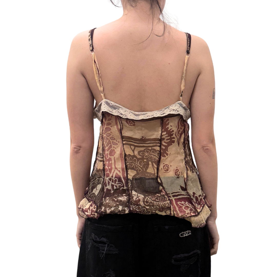 Sonia Fortuna Beige Mesh Cami